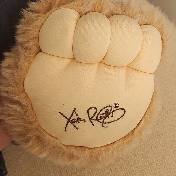 XAVIER ROBERTS Vintage 1986 FURSKINS 
23" STUFFED BEAR Plaid Denim Collectible - Picture 5 of 7